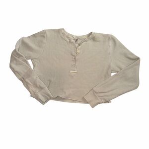 SKIMS Long Sleeve Waffle Knit Pajama Shirt